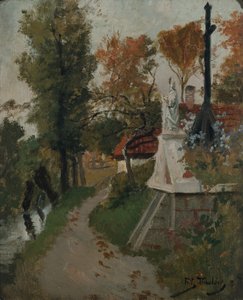 Oltár és kereszt a normandiai országút mellett, 1900 körül (festmény)