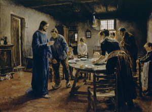 Étkezés előtti ima alkotó: Fritz von Uhde