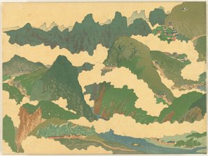 A Sárga-folyó része Koga no maki (cím a tárgyon) alkotó: Fukuda Bisen