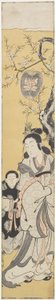 Xiwangmu (Nyugat királynője) és kísérője, 1764 körül (színes fatömbnyomat) alkotó: Fusanobu Tomikawa
