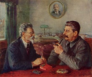 Joszif Sztálin (1879-1953) és Mihail Ivanovics Kalinyin (1875-1946) alkotó: Fyodor Alexandrovich Modorov