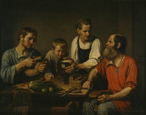 Parasztcsalád vacsora előtt, 1824 alkotó: Fyodor Grigoryevich Solntsev