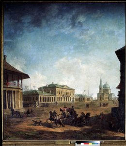 Vue de la ville de Nikolaev (Nikolajev) en Ukraine (Nikolajev városának kilátása). Fjodor Jakovlevics Alekszejev peinture (1753-1824)