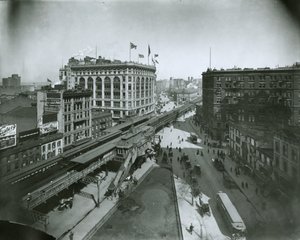 Broadway, észak a 32. utcától, New York City alkotó: G.P. Hall und Sohn