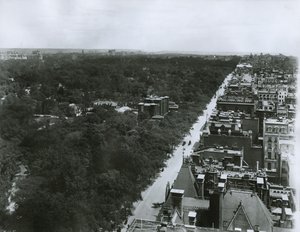 Az Ötödik sugárút, északi irányban a Metropolitan Club tetejéről a 61. utcában, New York, 1904 körül.