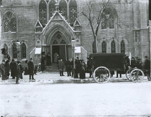 Gilbert asszony temetése, Bloomingdale Református Holland Templom, New York City alkotó: G.P. Hall und Sohn