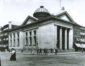 New York Savings Bank (zselatin ezüst fotó) alkotó: G.P. Hall und Sohn