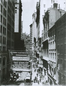Taft és Sherman zászló a Maiden Lane-en, New York City, 1908 alkotó: G.P. Hall und Sohn