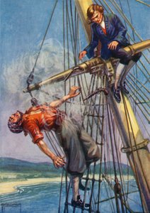 Illusztráció a Treasure Islandhez, Robert Louis Stevenson (színes litó)