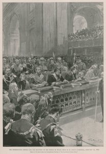 Hálaadás a walesi herceg betegségből való felépüléséért, Szent Pál-székesegyház, London, 1872. február 27. (fénynyomat) alkotó: G.S. (after) Amato