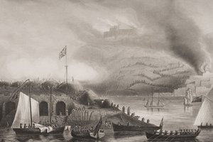 San Sebastian vihara, 1813. augusztus 31., Illusztráció az „Anglia tengeri és szárazföldi csatái” című művéből, Lieut. Williams ezredes (metszet)