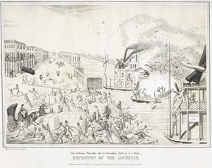 New Orleans 1849. november 15-én, csütörtökön 5 órakor, a louisianai robbanás, kb. 1849 (kromolitográfia) alkotó: G. (after) Tolti