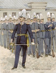 Svéd életőrök, Stockholm, Svédország, 1901 alkotó: G Bagge