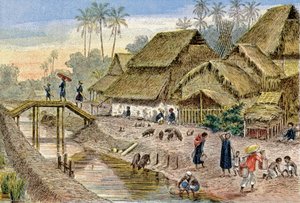 Egy annamesi falu, francia Indokína, 1900 körül (illusztráció)