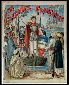 Francia gyarmatok, egy G. Dascher által illusztrált füzet borítója