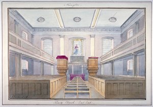 Belső nézet a Holy Trinity Church keleti végéről, Newington, Southwark, London, 1826 alkotó: G Yates