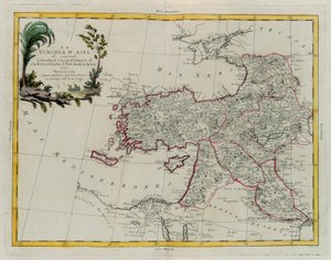 Ázsiai Törökország, beleértve Antoliát, Grúziát, Örményországot, Kurdestánt, Diarbecet, Irak-Arabit, Szíriát, G. Zuliani metszete az Antonio Zatta által 1784-ben Velencében kiadott „Legújabb atlasz” IV. tomájából, magángyűjtemény