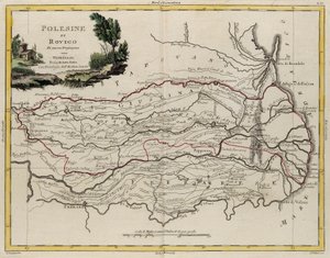 Veneto állam földterülete: Rovigo területe, G. Zuliani metszete, az Antonio Zatta által 1782-ben Velencében kiadott "Legújabb atlasz" II. kötetéből, magángyűjtemény alkotó: G. Zuliani