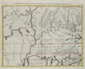 A Cherokees földje Észak-Karolina és Virginia nyugati részével, G. Zuliani metszete az Antonio Zatta által 1778-ban Velencében kiadott „Legújabb atlasz” I. Tome-jából vett, magángyűjtemény alkotó: G. Zuliani