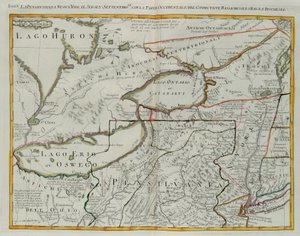 Pennsylvania, New York, New Jersey déli része, Connecticut nyugati részével, a Massachusetts-öböllel és az Irokézek földjével, G. Zuliani metszetét az 1778-ban Velencében kiadott „Legújabb atlasz” I. Tome-jából vette át Antonio Zatta, Magángyűjtemény alkotó: G. Zuliani
