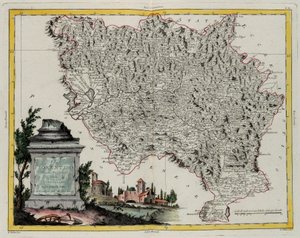 Firenze területe, G. Zuliani metszete az Antonio Zatta által 1783-ban Velencében kiadott „Legújabb atlasz” II. Tome-jából vett, magángyűjtemény alkotó: G. Zuliani