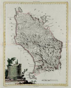 Pisa területe, G. Zuliani metszete az Antonio Zatta által 1783-ban Velencében kiadott „Legújabb atlasz” II. Tome-járól, magángyűjtemény alkotó: G. Zuliani