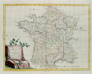 A Francia Királyság kormányzásaira oszlik, G. Zuliani metszete az Antonio Zatta által 1776-ban Velencében kiadott Legújabb Atlasz I. Tome-jából származik, magángyűjtemény alkotó: G. Zuliani