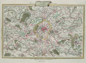 Párizs vázlata, Franciaország és Orléans kormányzása, G. Zuliani metszete az Antonio Zatta 1776-ban Velencében kiadott Legújabb Atlasz I. toméjából vett metszet, Antonio Zatta, Magángyűjtemény