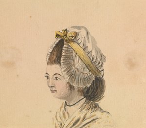Női fej fodros sapkában, 1774 körül (akvarell)
