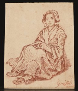 Ülő nő (Femme assise) (vörös kréta) alkotó: Gabriel Gresly
