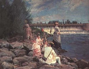 Horgászat a Szajnán alkotó: Gabriel Guay