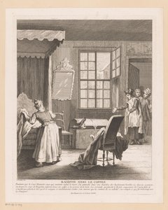 Slaapkamerinterieur találkozott Ragotinnal egy időben Pletyka a csomagtartóban (cím a tárgyon) Jelenetek Roman Comique van Scarrontól (sorozat címe)
