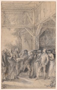 Farmer engedélyt kér, hogy feleségül vehesse egy nemes lányát alkotó: Gabriel Jacques de Saint Aubin