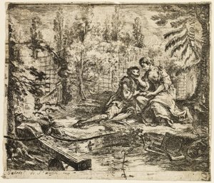 Galáns beszélgetés alkotó: Gabriel Jacques de Saint Aubin