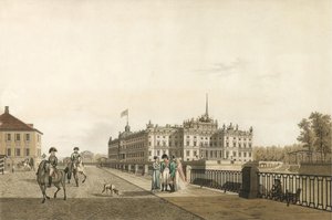Kilátás a Mihajlovszkij-palotára, 1804 alkotó: Gabriel Ludwig Lory the Elder