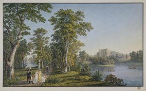 Kilátás a Gatchina-i palotára a parkból, 1753 alkotó: Gabriel Ludwig Lory the Elder