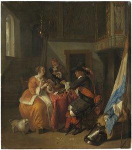Kártyajáték, 1655-1659 körül alkotó: Gabriel Metsu
