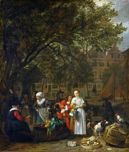 Gyógynövénypiac Amszterdamban alkotó: Gabriel Metsu