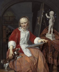 Isabella de Wolff (....-1718) portréja mint művésznő alkotó: Gabriel Metsu