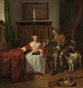 A vadász jelene, 1658-61 körül alkotó: Gabriel Metsu