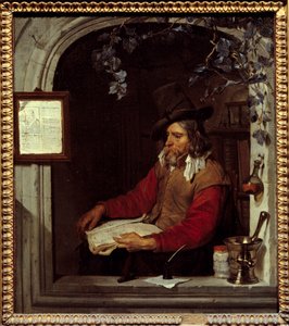 A patikus vagy a gyógyszerész. Gabriel Metsu (1629-1667) festménye Ec. Hol.