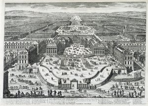 Kilátás a Versailles-i kastély díszudvarára – Perelle, 17. század vége alkotó: Gabriel Perelle