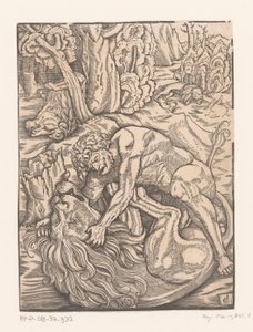 Herkules a nemeai oroszlán ellen harcol Hercules munkái (sorozat címe) alkotó: Gabriel Salmon