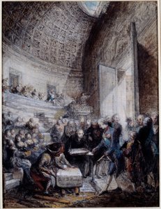 A királyi sebészeti iskola amfiteátrumának felavatása XVI. Lajos király (1754-1793) 1774.09.14. Gouache de Gabriel de Saint Aubin (1724-1780) 18. századi Párizs, Musee Carnavalet alkotó: Gabriel de Saint Aubin