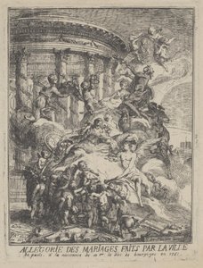 A párizsi város által kötött házasságok allegóriája Burgundia hercegének születésekor, 1751 alkotó: Gabriel de Saint Aubin