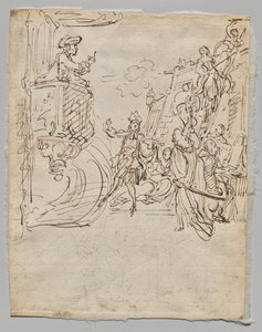 Fehérneműbuzik és beszélgetés (fordítva) alkotó: Gabriel de Saint Aubin