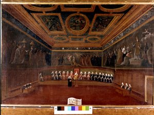 Tízek Tanácsa a Dózsa-palotában a 18. században - Sala Del Consilgio di Dieci 1725 - A Tízek Tanácsának terme, Dózsa 