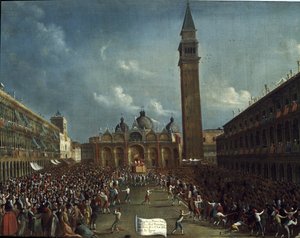 Dózsa felvonulás és pénzosztás a polgároknak a Szent Márk téren - Gabriele Bella (kb. 1730-1799) festménye. Velence, Querini Stampal Alapítvány alkotó: Gabriele Bella