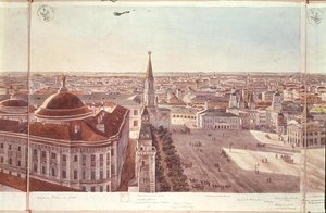 Moszkvai panoráma, az egykori Szenátusi Palota (ma Kabinetiroda), a Kreml erődítményei és a Vörös tér, 1819 (wc, papír) (lásd 170139-170146)