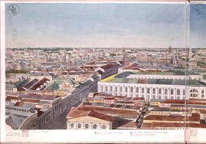 Moszkvai panoráma, az egykori piactér és a Gosztiny Dvor-i tőzsde, 1819 (wc, papír) (lásd 170139-170146)